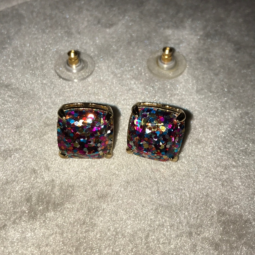 kate spade sparkly gum drop earrings- multi color